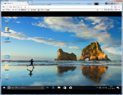 ブラウザ上に接続端末のデスクトップが表示されている画像